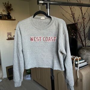 Brandy Melville Cropped 'West Coast' Sweatshirt